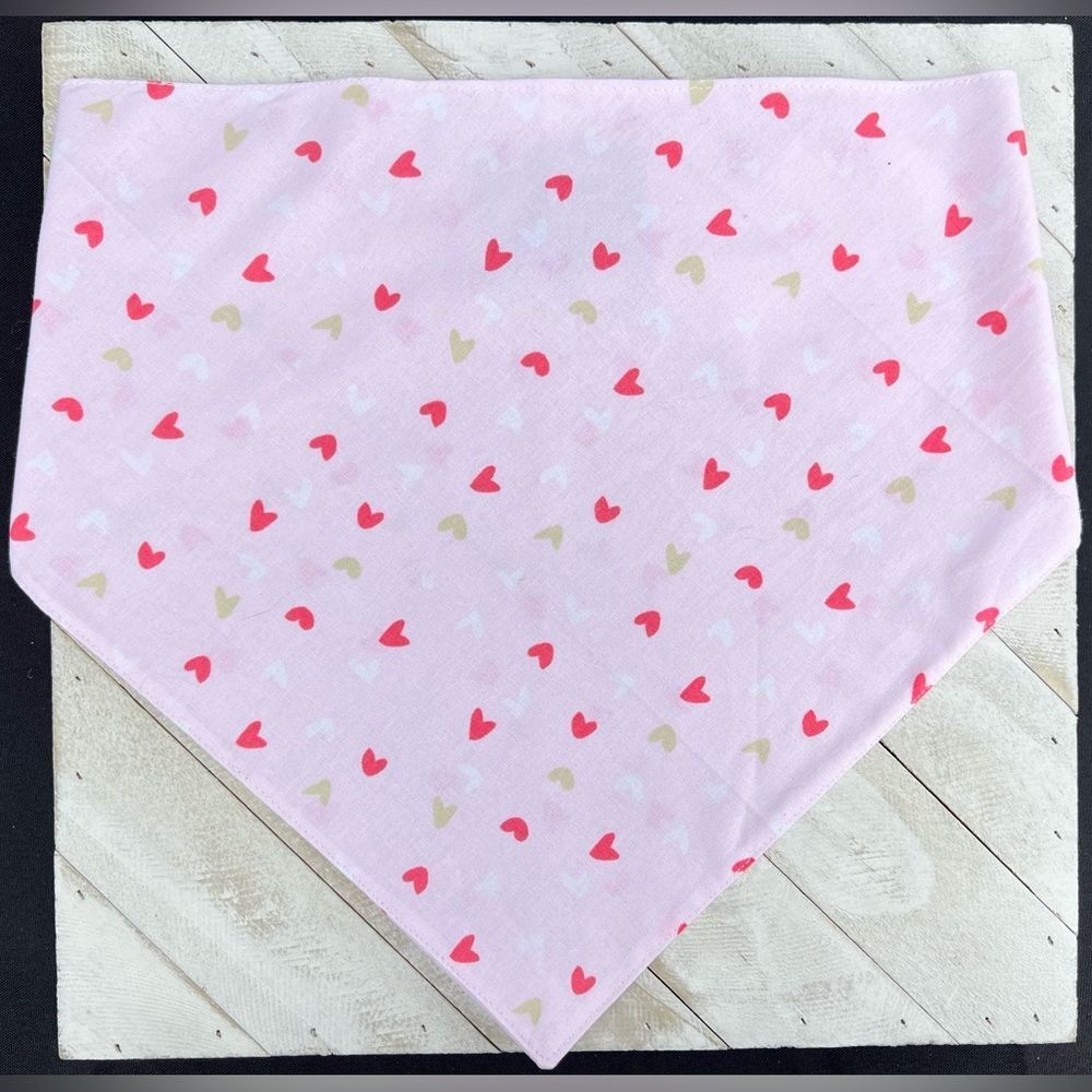 Pink heart bandana size large